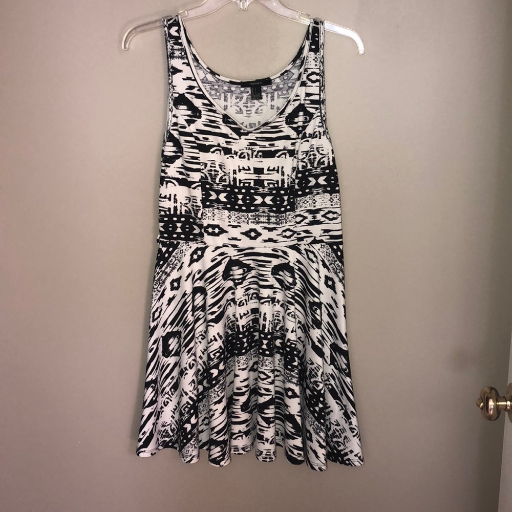 Black and white Aztec print dress